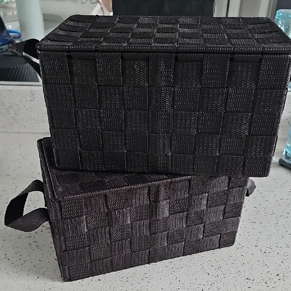 Woven Black Storage Baskets